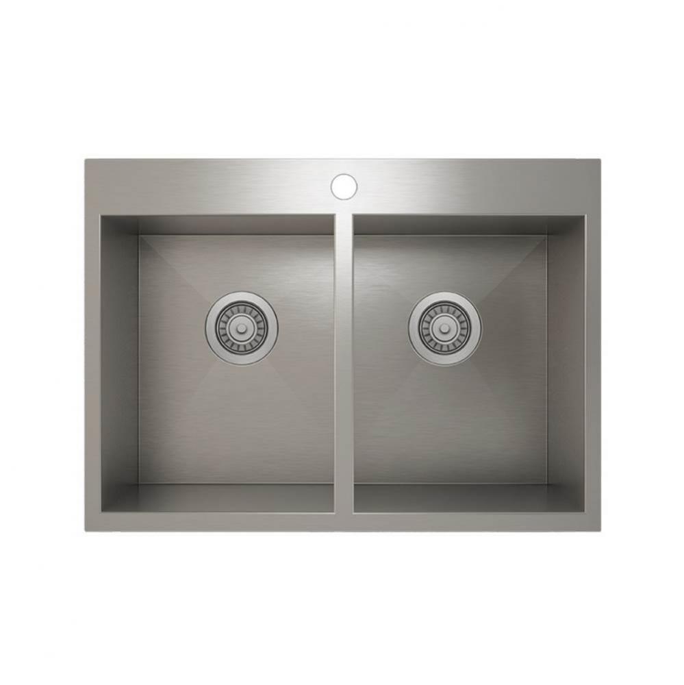 ProInox H0 sink topmount, double L14X16X9 R14X16X9