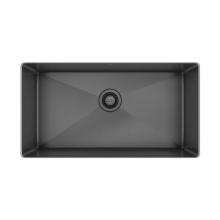 Pro Chef IH75-US-321810-BLK - Prochef Single Bowl Undermount Kitchen Sink Proinox H75 Gunmetal Black Stainless Steel, 30X16X10