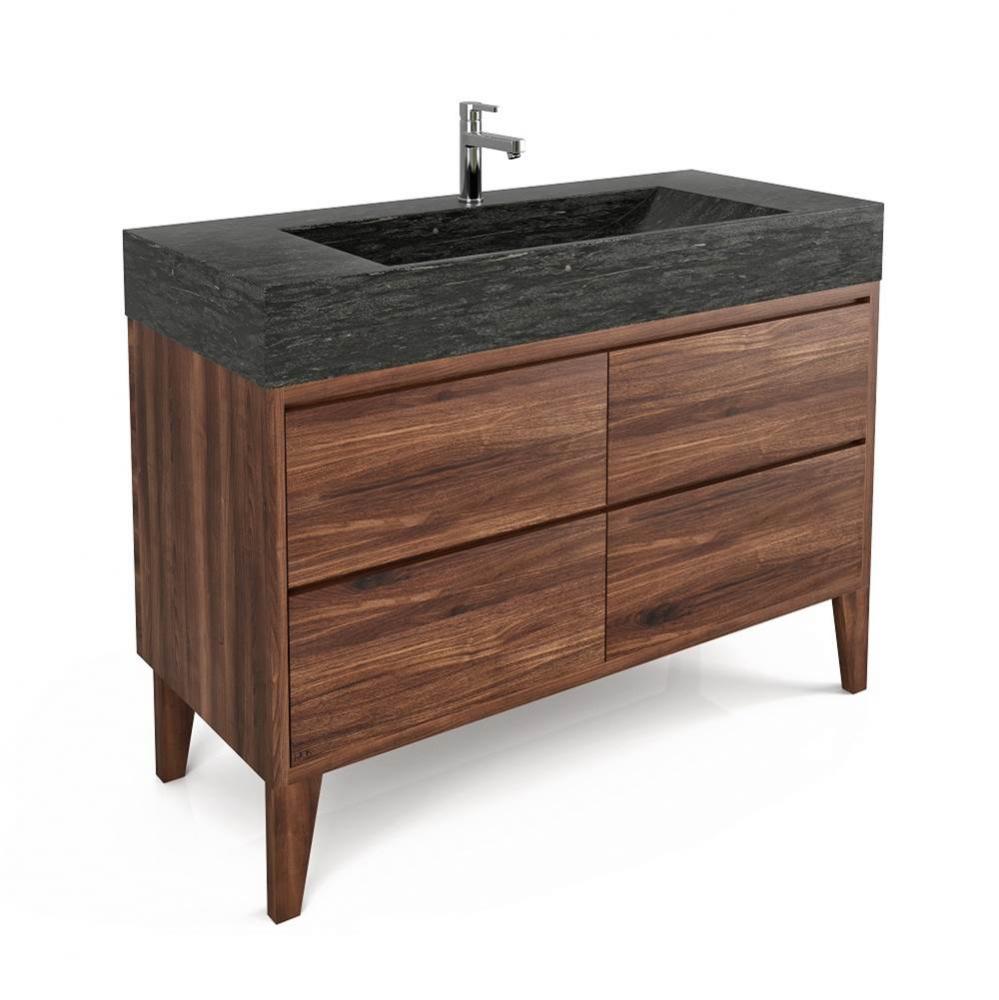 Vanity series VNG-48 inches - Walnut - Handle 45 - Wood Base