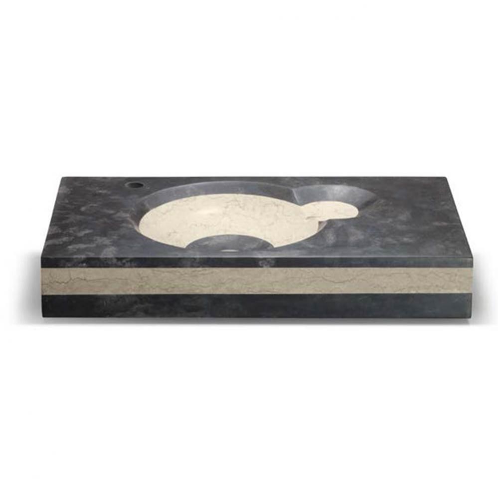 Black Marble Vessel sink - 31 1/2'' x 17 5/8'' x