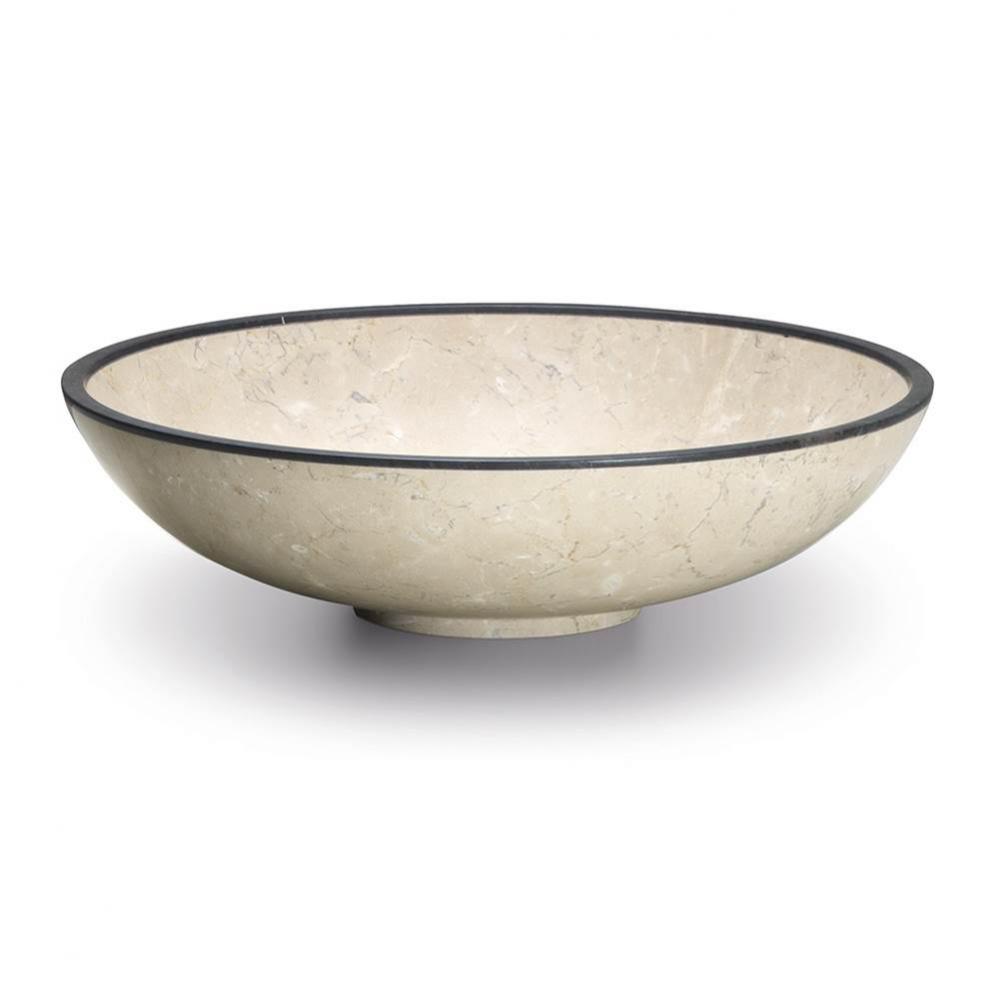 Beige Marble Vessel sink - D. 17 7/8'' x 4