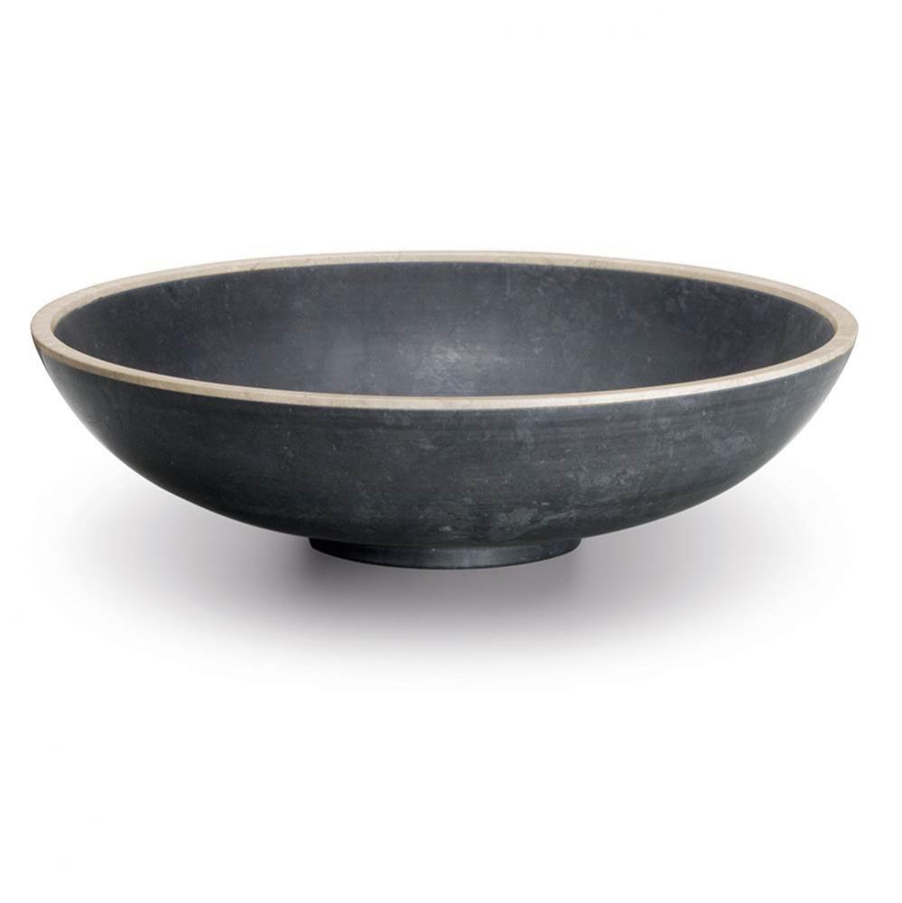 Black Marble Vessel sink - D. 17 7/8'' x 4