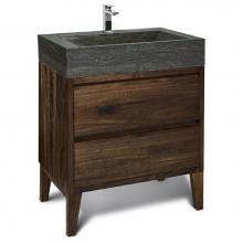 Unik Stone Canada VNG24-WAW - Vanity series VNG-24 inches - Walnut - Handle 45 - Wood Base