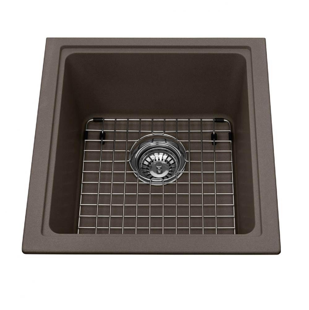 Granite Series 16.75-in LR x 18.13-in FB Undermount Single Bowl Granite Kitchen Sink in Storm