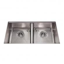 Kindred Canada KCUD36/9-10BG - Kindred Collection 35-in LR x 18-in FB Undermount Double Bowl Stainless Steel Kitchen Sink