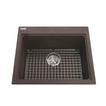 Kindred Canada KGSL2023/8SM - Granite Series 23-in LR x 20.5-in FB Drop In Single Bowl Granite Kitchen Sink in Storm