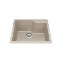 Kindred Canada MGSM2022-9CHA - Granite Series 22.06-in LR x 19.69-in FB Drop In Single Bowl Granite Kitchen Sink in Champagne