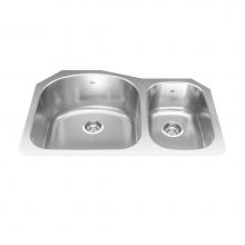 Kindred Canada NDCX2132RU/9 - Reginox 31.13-in LR x 20.25-in FB Undermount Double Bowl Stainless Steel Kitchen Sink