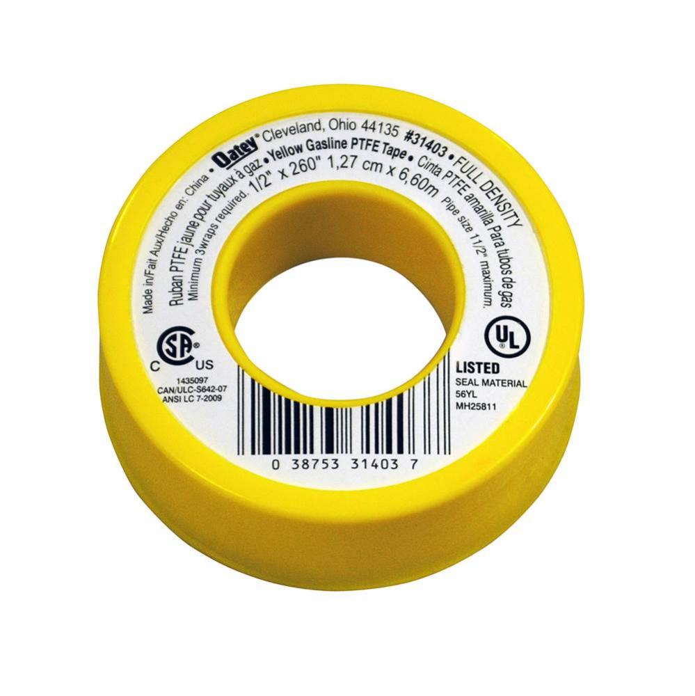 1/2 In. X 260 Yellow Tfe Tape