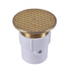 Oatey 74217 - 3 Or 4 In. Adjustable Pvc Drain W/6 In. Round Brass Cover