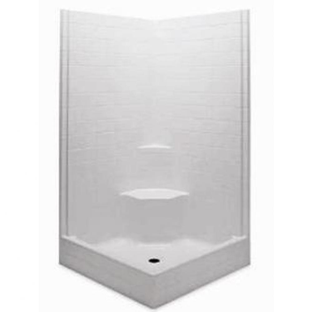 Gelcoat Smth Tile Corner Shwr With Seat
