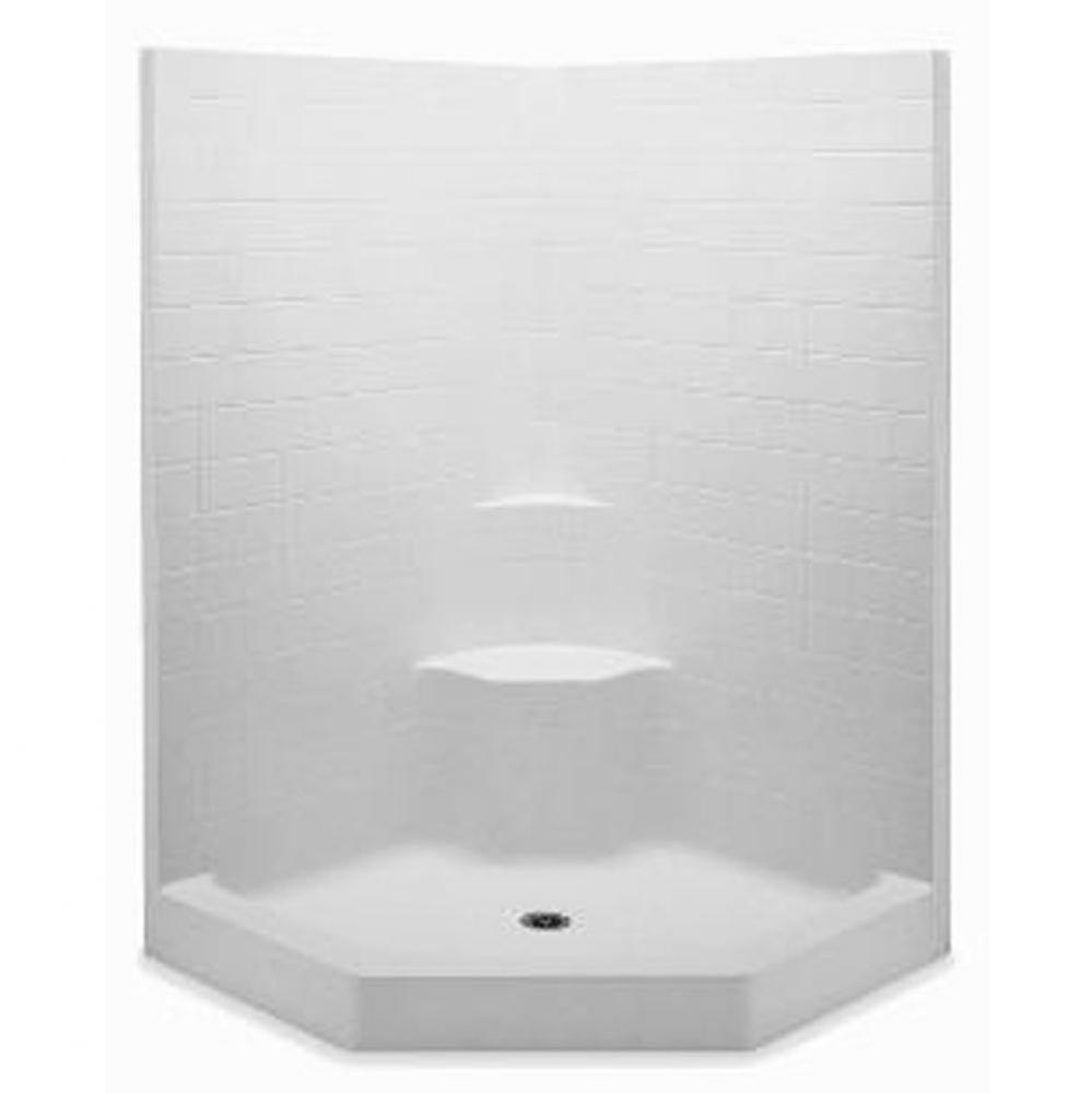 Gelcoat Smth Tile Neo-Angle Shwr With Seat