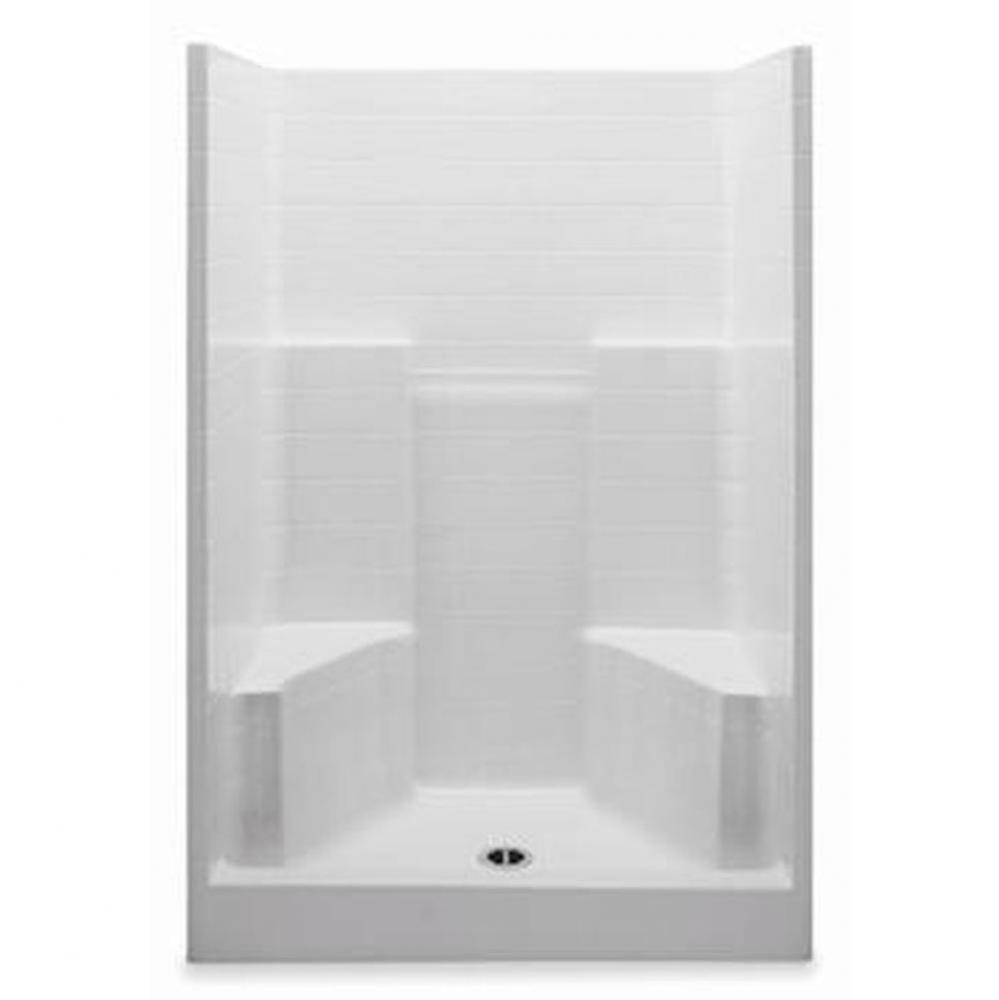 Gelcoat Textured Tile Shwr; 2 Seats; Above Floor Rough