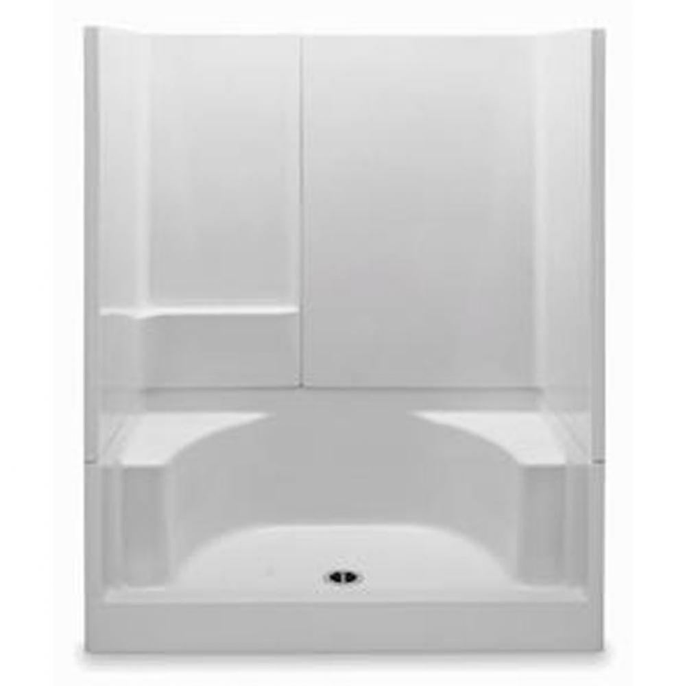 3-Pc Gelcoat Shwr With 2 Seats