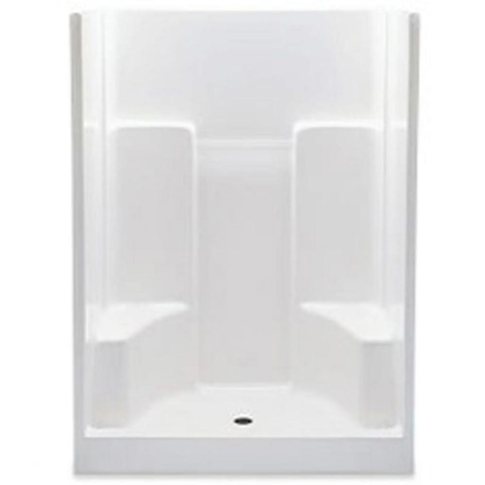 Gelcoat Smth Wall Shwr With 2 Seats; Above Floor Rough