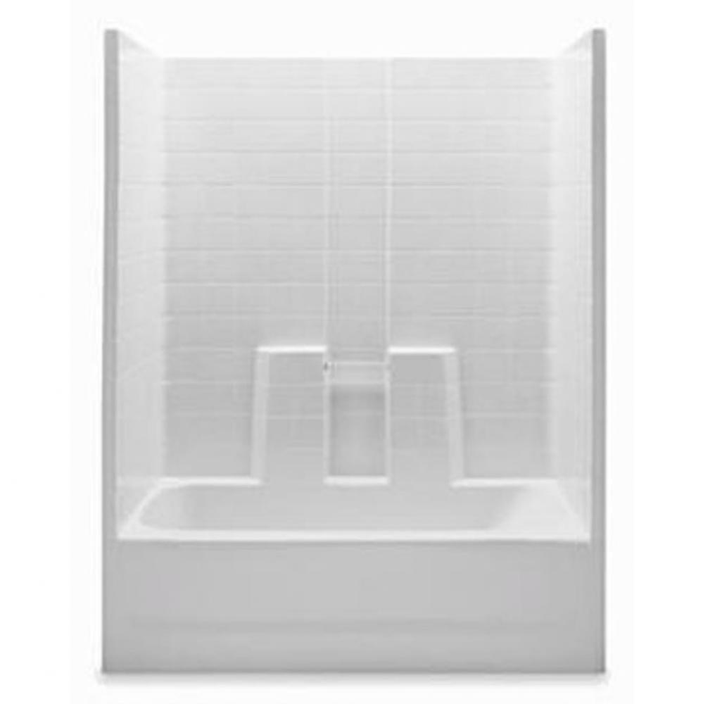 Gelcoat Textured Tile Tub-Shwr; Above Floor Rough