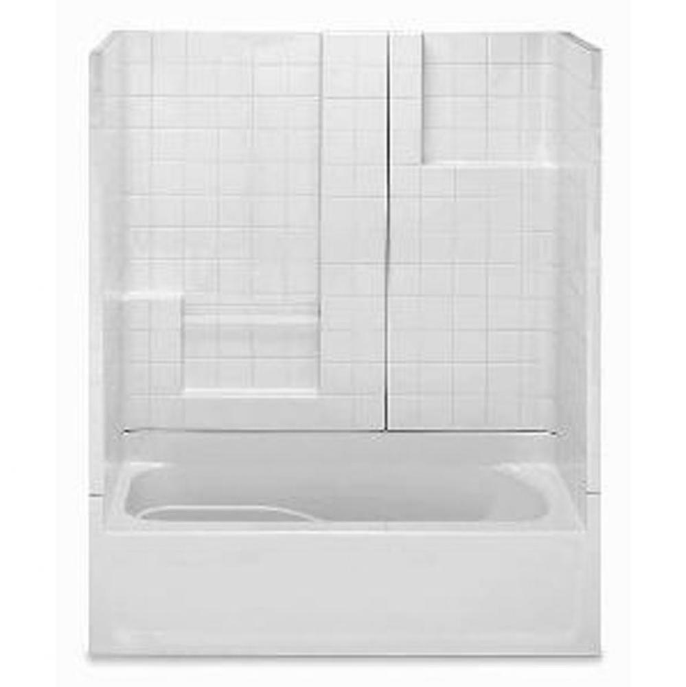 3-Pc Gelcoat Smth Tile Tub-Shwr