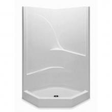 Aquatic 1382NA2P-WH - 2-Pc Gelcoat Neo-Angle Shwr