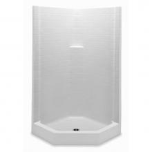 Aquatic 1382NACT-WH - Gelcoat Textured Tile Neo-Angle Shwr