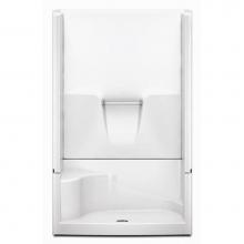 Aquatic 148344PSCL-WH - 4-Pc Gelcoat Shwr; Lt Seat