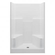 Aquatic 1483CTGN-WH - Gelcoat Textured Tile Shwr; 2 Seats