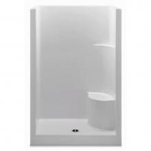 Aquatic 1483OSL-WH - Gelcoat Smth Wall Shwr With Seat
