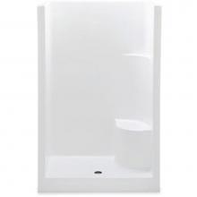 Aquatic 1483OSML-WH - Gelcoat Smth Wall Shwr With Seat; Above Floor Rough