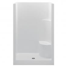Aquatic 1483OSTL-WH - Gelcoat Smth Wall Shwr; Lt Seat