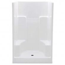 Aquatic 1483SGM-WH - Gelcoat Smth Wall Shwr With 2 Seats; Above Floor Rough