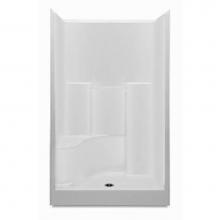 Aquatic 1483STSL-WH - Gelcoat Smth Wall Shwr; Lt Seat