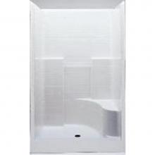 Aquatic 1483STTL-WH - Gelcoat Smth Tile Shwr; Lt Seat