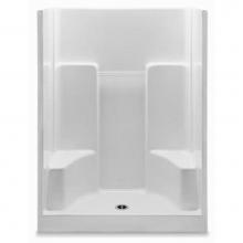 Aquatic 1543SGM-WH - Gelcoat Smth Wall Shwr With 2 Seats; Above Floor Rough