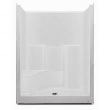 Aquatic 1603STSR-WH - Gelcoat Smth Wall Shwr; Rt Seat