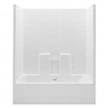 Aquatic 26033CCTM-WH - Gelcoat Textured Tile Tub-Shwr; Above Floor Rough