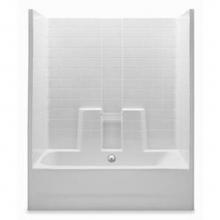 Aquatic 26033CCT-WH - Gelcoat Textrued Tile Tub-Shwr