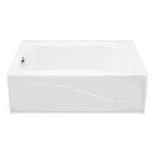 Aquatic 6030AISL-WH - Integrally Skirted Acrylic Soaker
