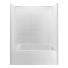 Aquatic 6032STTR-WH - Gelcoat Subway Tile Tub-Shower