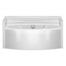 Aquatic AC003079-BC-WPV-WH - 6042BWC Alcove Bathtub