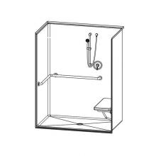 Aquatic AC003675-X2LBSR-WH - 1603BFSBMA 60 x 34 AcrylX Alcove Center Drain One-Piece Shower in White