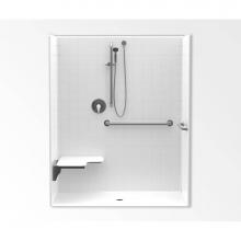 Aquatic AC003547-X2LBR-WH - 1603BFSTD Alcove Shower