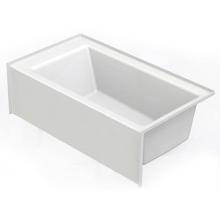 Aquatic AC003077-L-TO-WH - 6036SMIN Alcove Bathtub