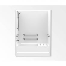 Aquatic AC003392-XBASERH-WH - 2603SMTE One-Piece Tub Shower