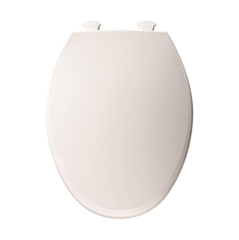 Elongated Plastic Toilet Seat in White with Easy-Clean & Change Hinge