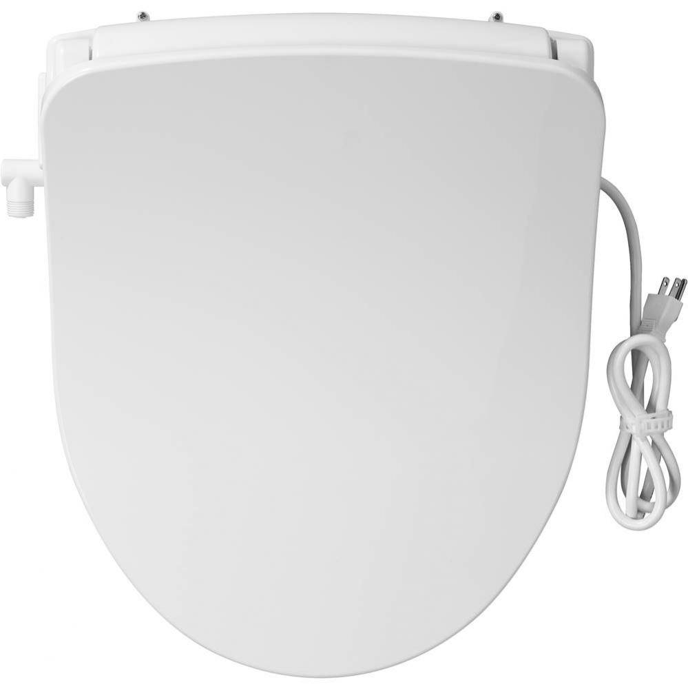 Renew Bidet Cleansing Spa Round Toilet Seat in White with Easy-Clean & Change and Whisper-Clos