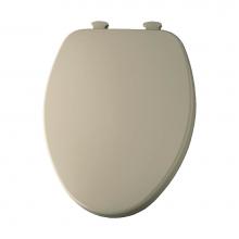 Church 585EC 146 - Elongated Enameled Wood Toilet Seat in Almond with Easy-Clean & Change Hinge