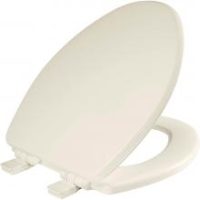 Church 685E4 346 - Ashland Elongated Enameled Wood Toilet Seat in Biscuit with STA-TITE Seat Fastening System, Easy-C