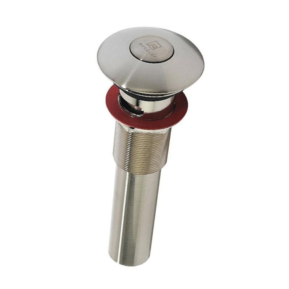 Satin Nickel Push Button Closing Umbrella Drain with Overflow