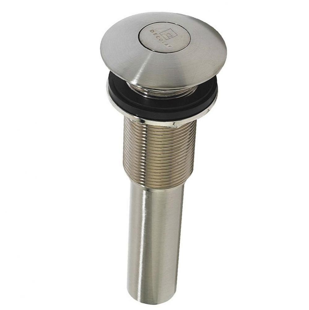 Satin Nickel Push Button Closing Umbrella Drain without Overflow