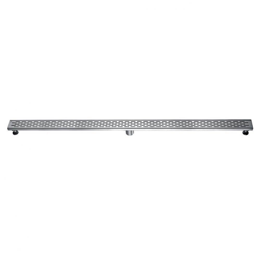 Shower linear drain--14G, 304type stainless steel, polished, satin finish: 59''L x 3&apo