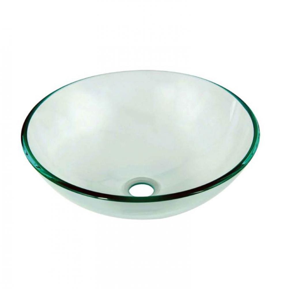 Dawn® Tempered glass vessel sink-round shape, clear glass